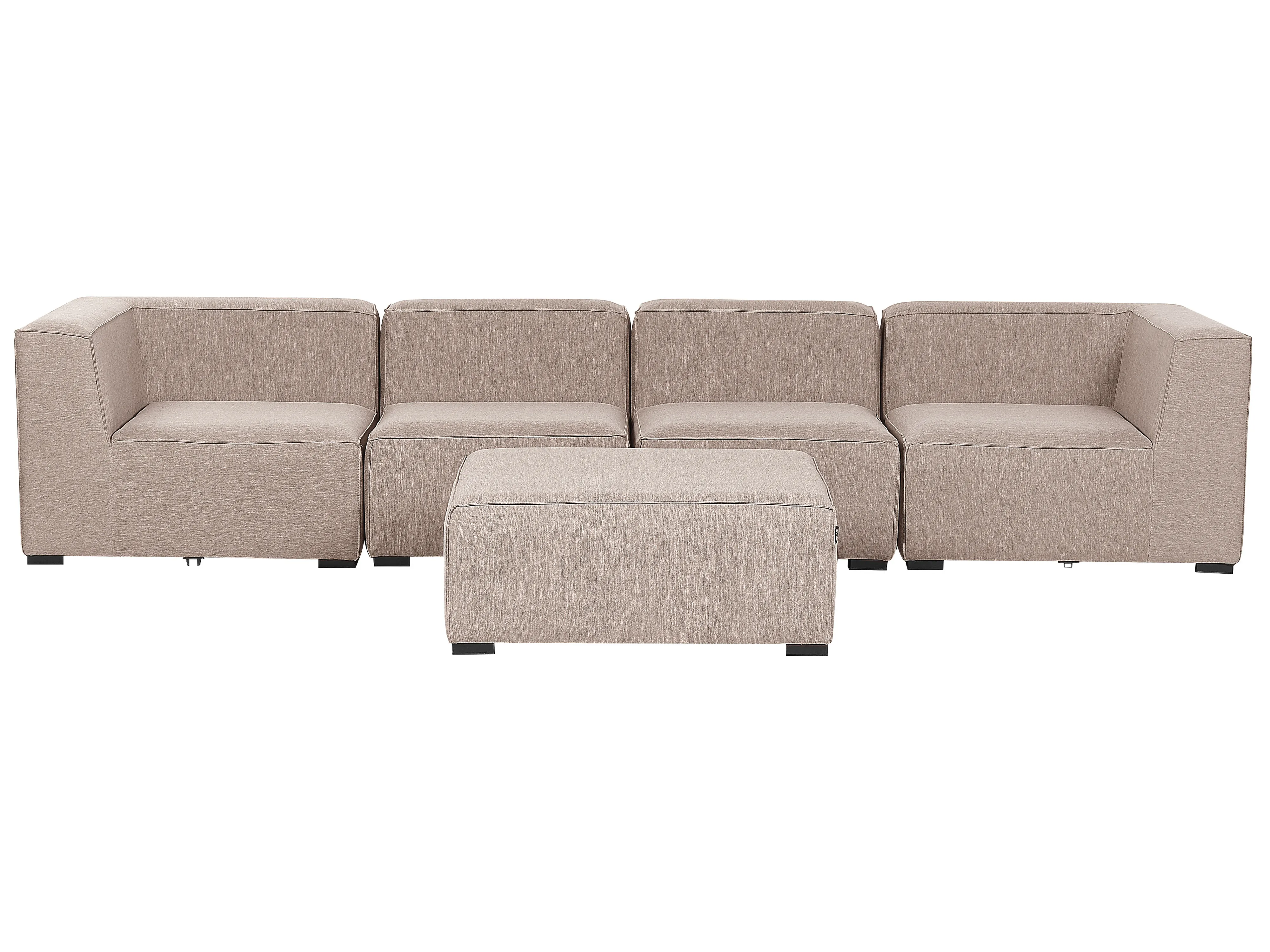 Garden Sofa with Ottoman 4 Seater AREZZO Modular Beige