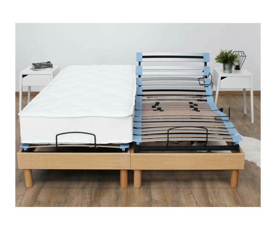 RELAX SOM CHENE CLAIR - Sommiers tous lattes bois chene clair 2x80x200