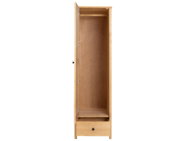 Szafa 50 cm słupek drewniana z drążkiem, Prestige, drzwi L, kolor dębowy