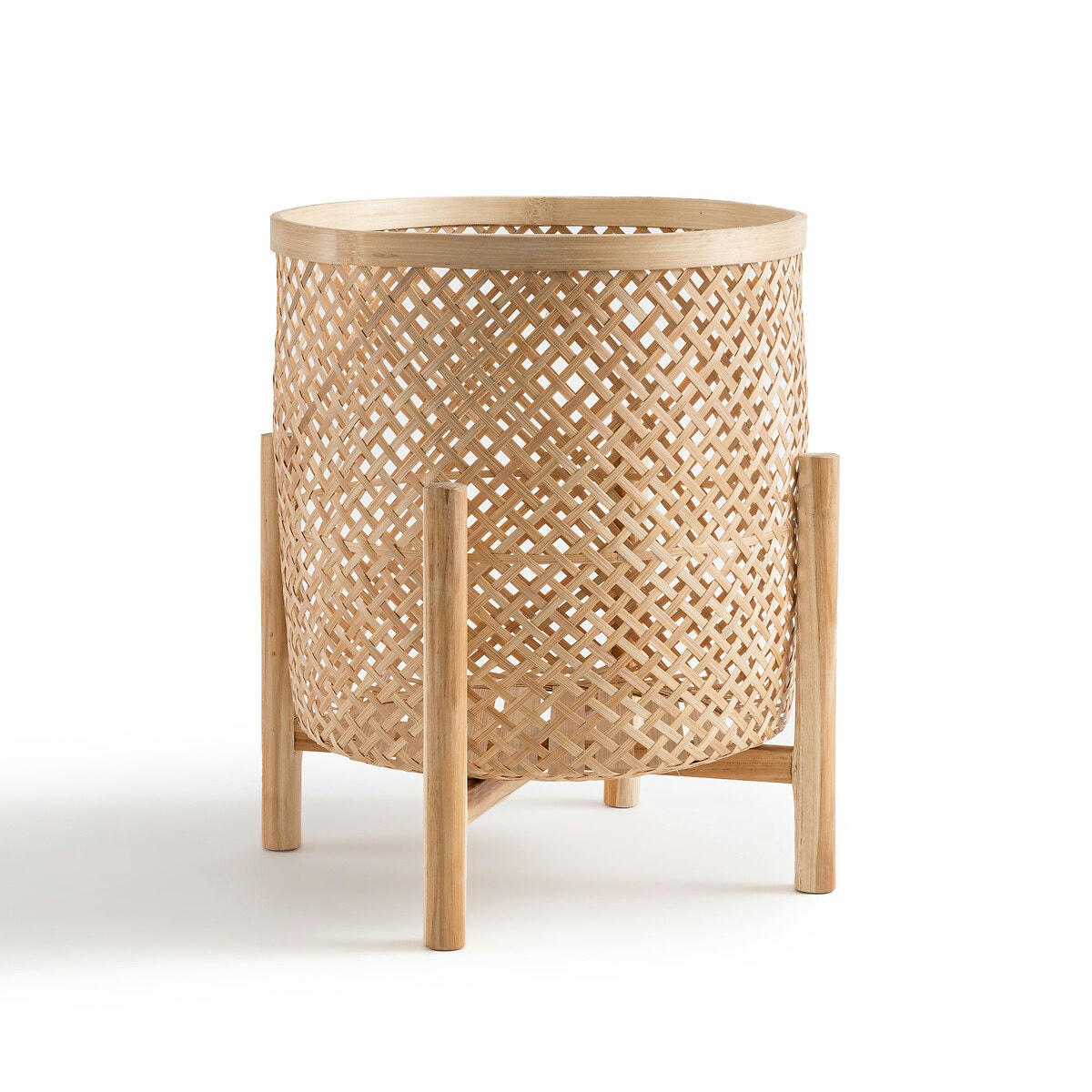 Cache-pot sur pied en bambou Ø40 cm, Bambu