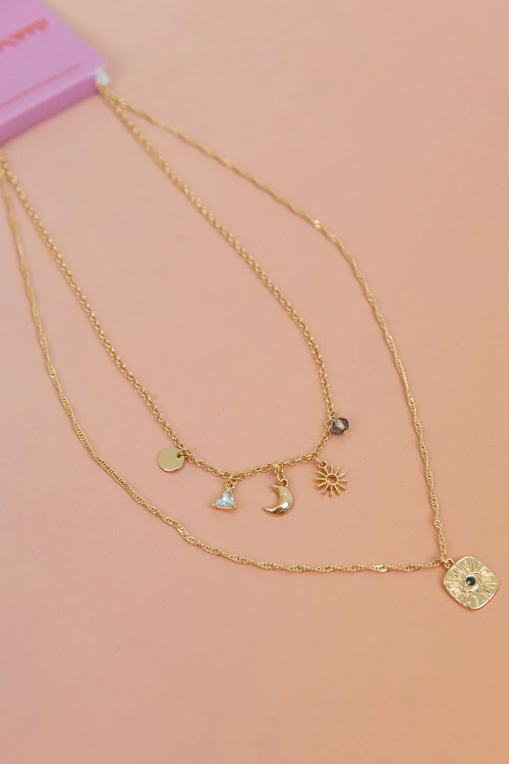 Layered Gold Charm Necklace