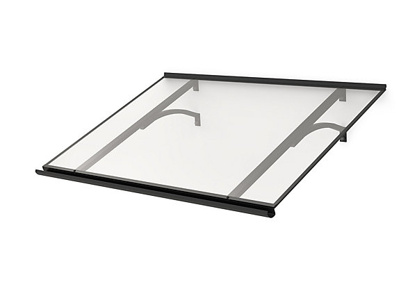 ARCTOM Auvent Otos 120x84, couleur anthracite RAL7016, plaque incolore PMMA