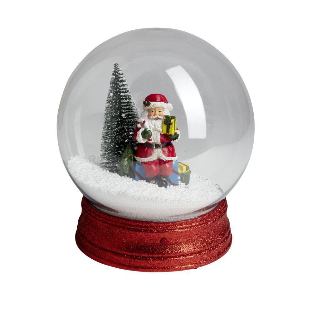 Boule à neige animée lumineuse musicale rouge Ø21cm