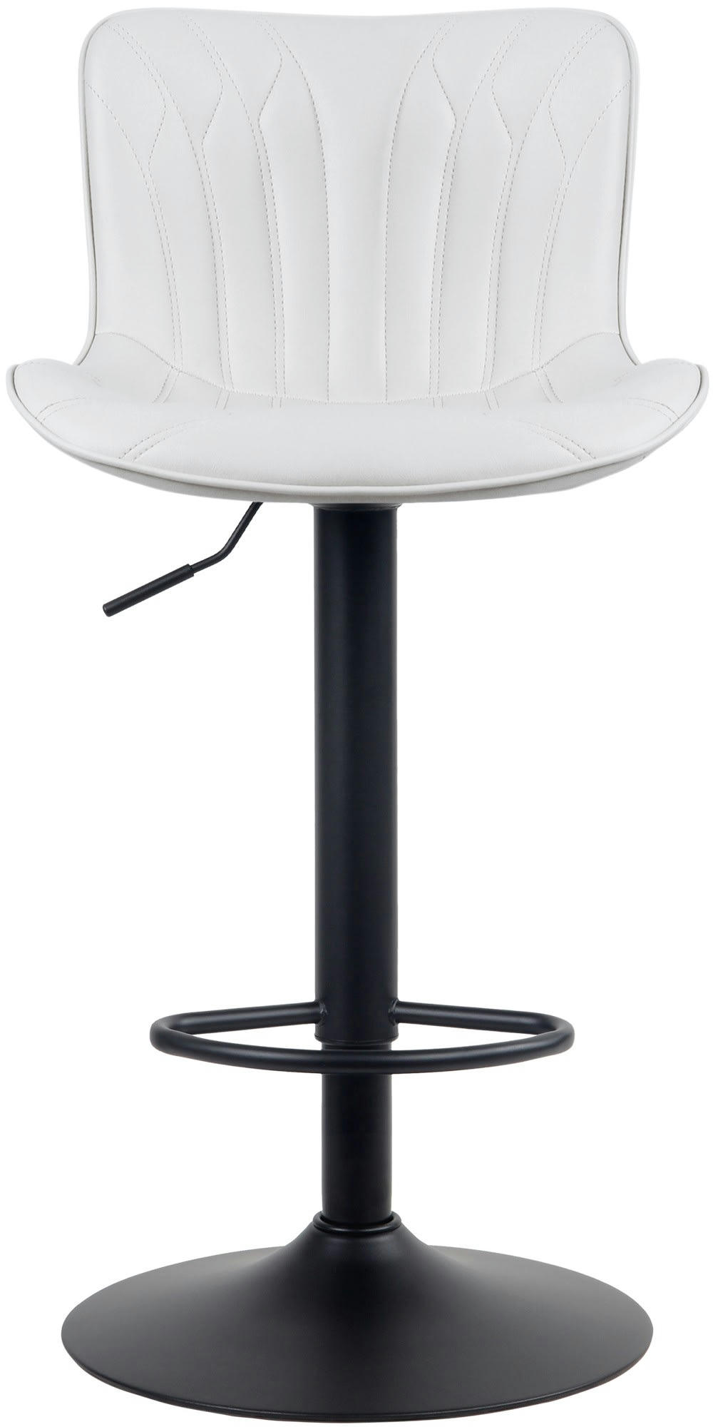 LINUS - Tabouret de bar ajustable pivotant similicuir Blanc