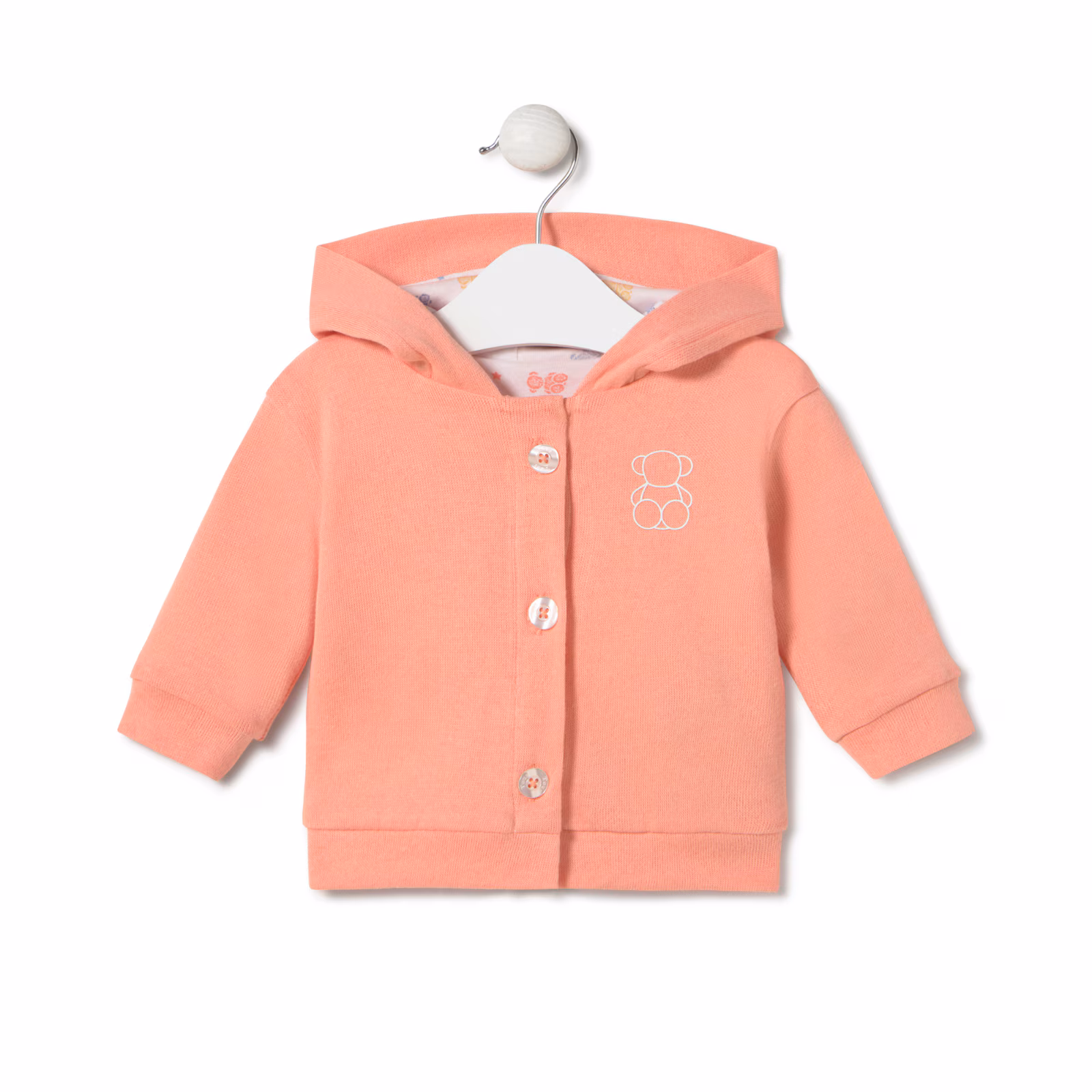 Chaqueta de bebé con capucha Star rosa