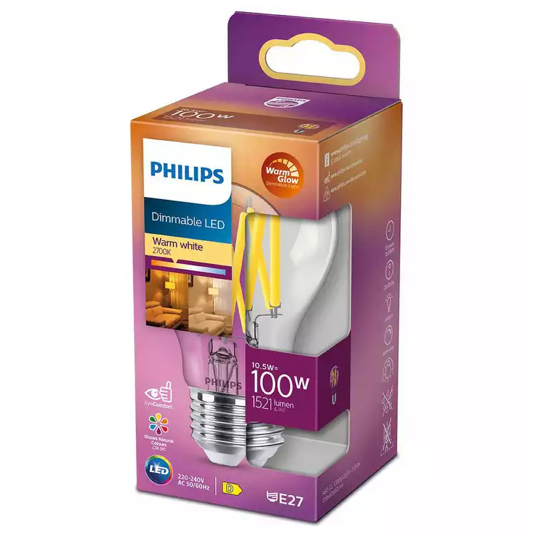 Philips 10.5W LED ES Dimmable Light Bulb