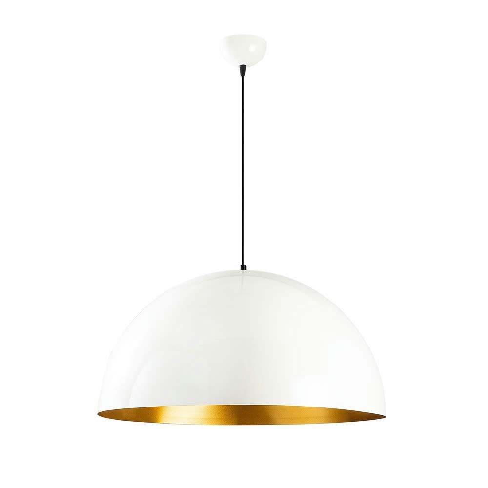 HARVEY - Suspension blanc avec abat-jour en forme de dôme 60cm de diamètre