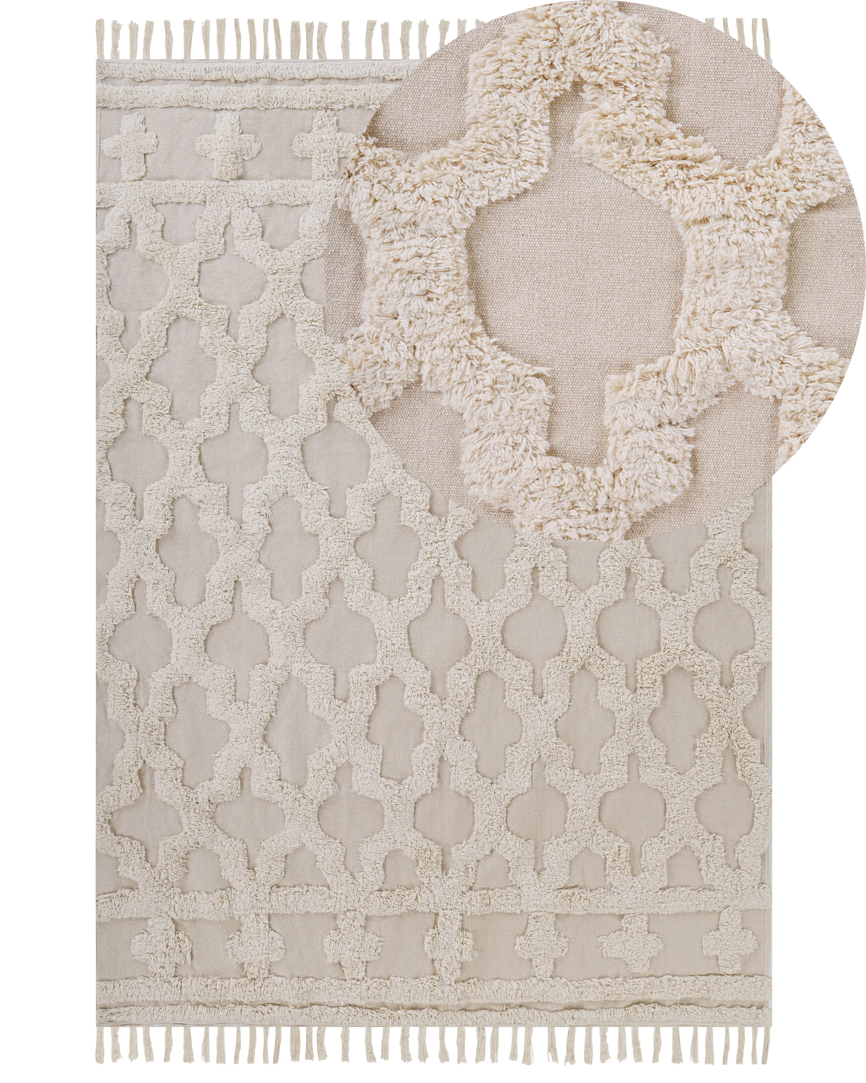 Rug SULUOVA Beige 140 x 200 cm Cotton