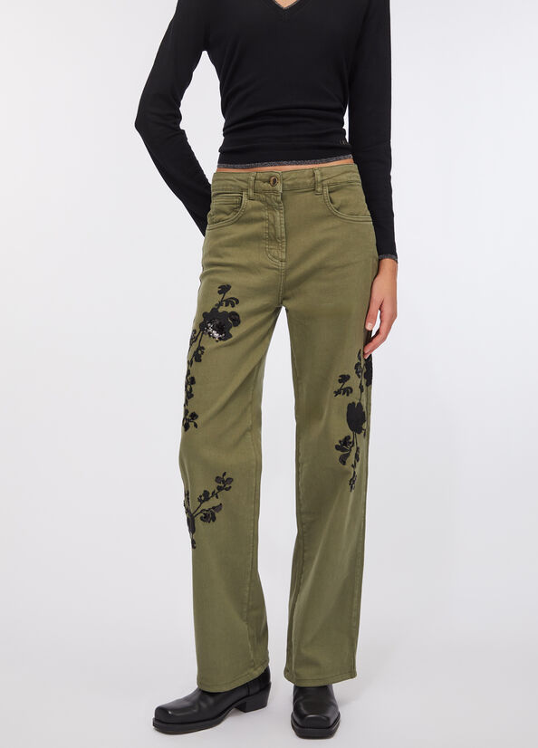 Pantaloni con ricami
