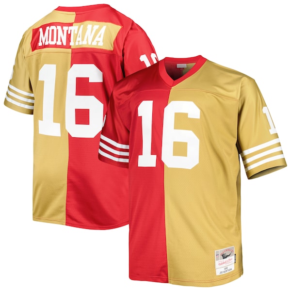 Joe Montana San Francisco 49ers Big & Tall Split Legacy Retired Player Replica Jersey - Scarlet/Gold