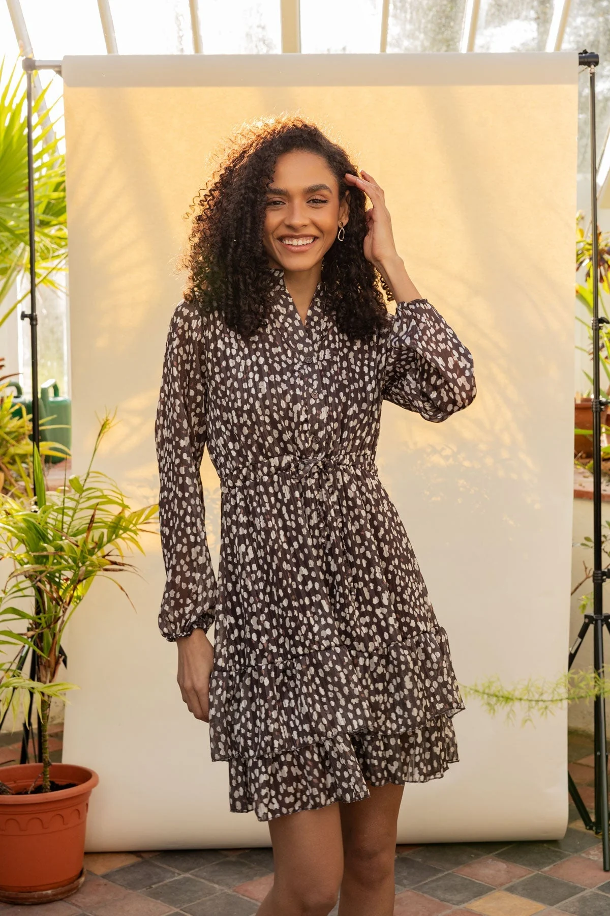 Katy Animal Print Knee Length Dress