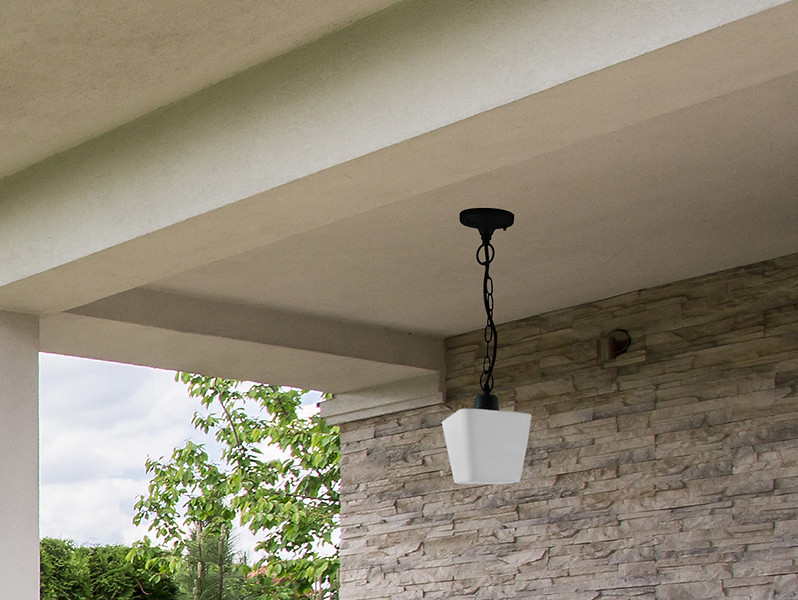 Lampa wisząca Giza z tworzywa sztucznego biało-czarna