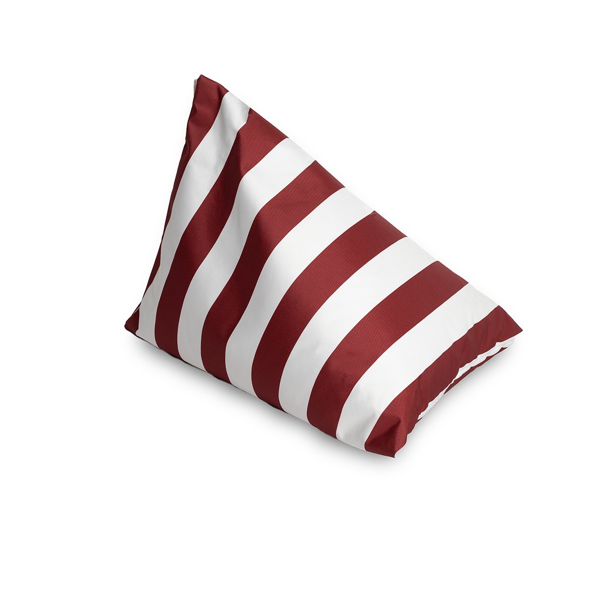 Pufe praia impermeável riscas branco e bordeaux