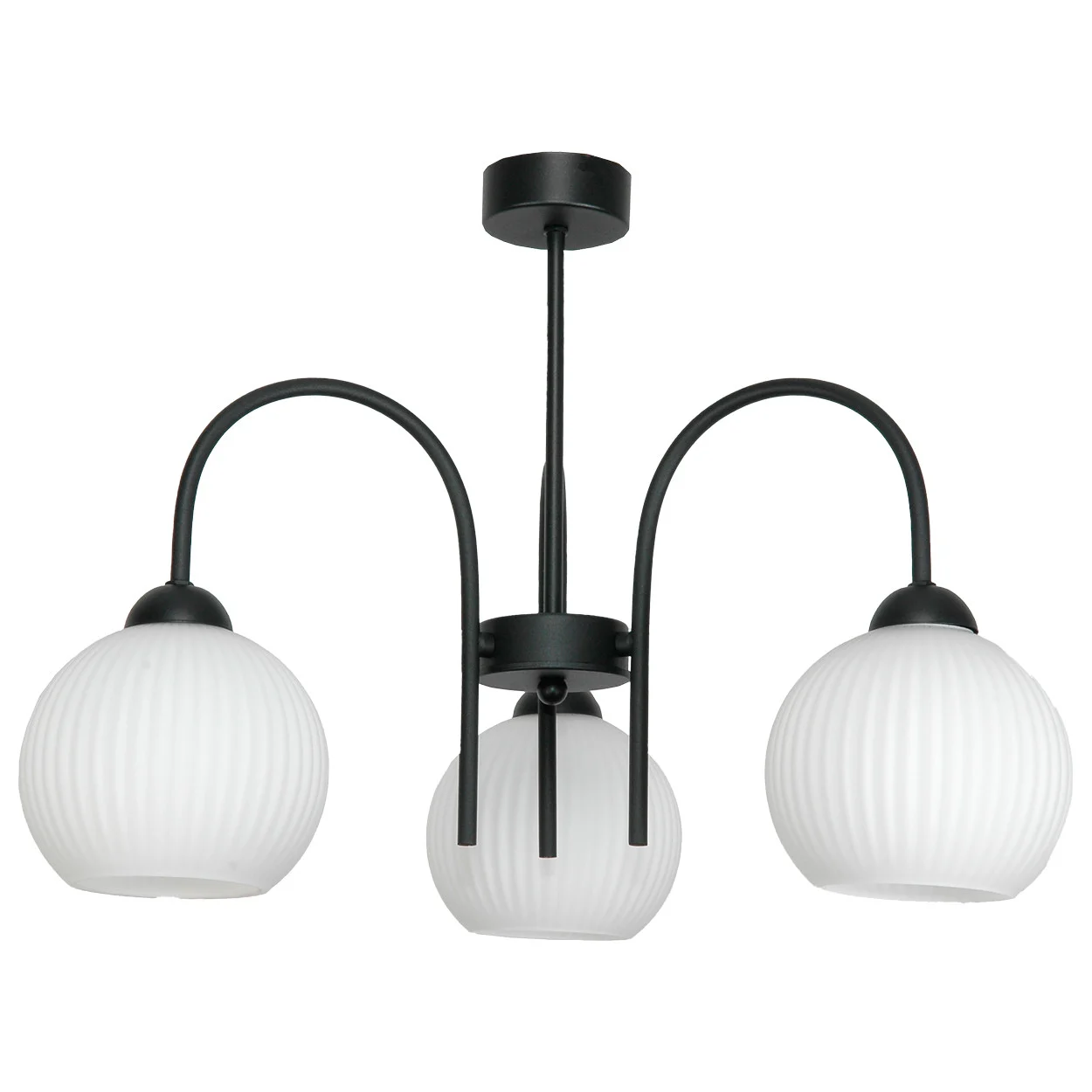 Lampa sufitowa czarna białe kule do salonu EDYLIT 3xE27 ROLKA 15-262