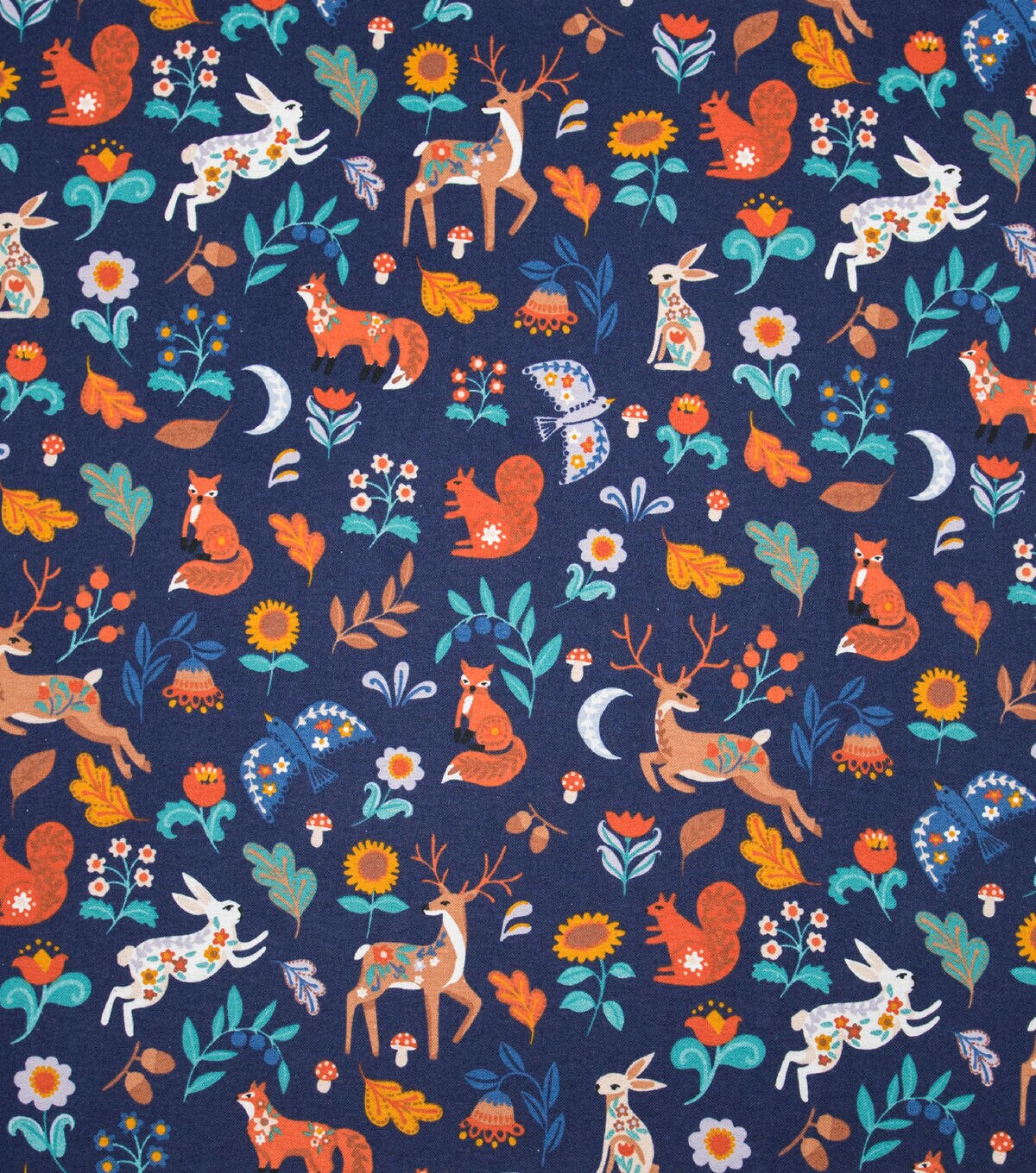 Super Snuggle Folk Woodland Animals Flannel Fabric