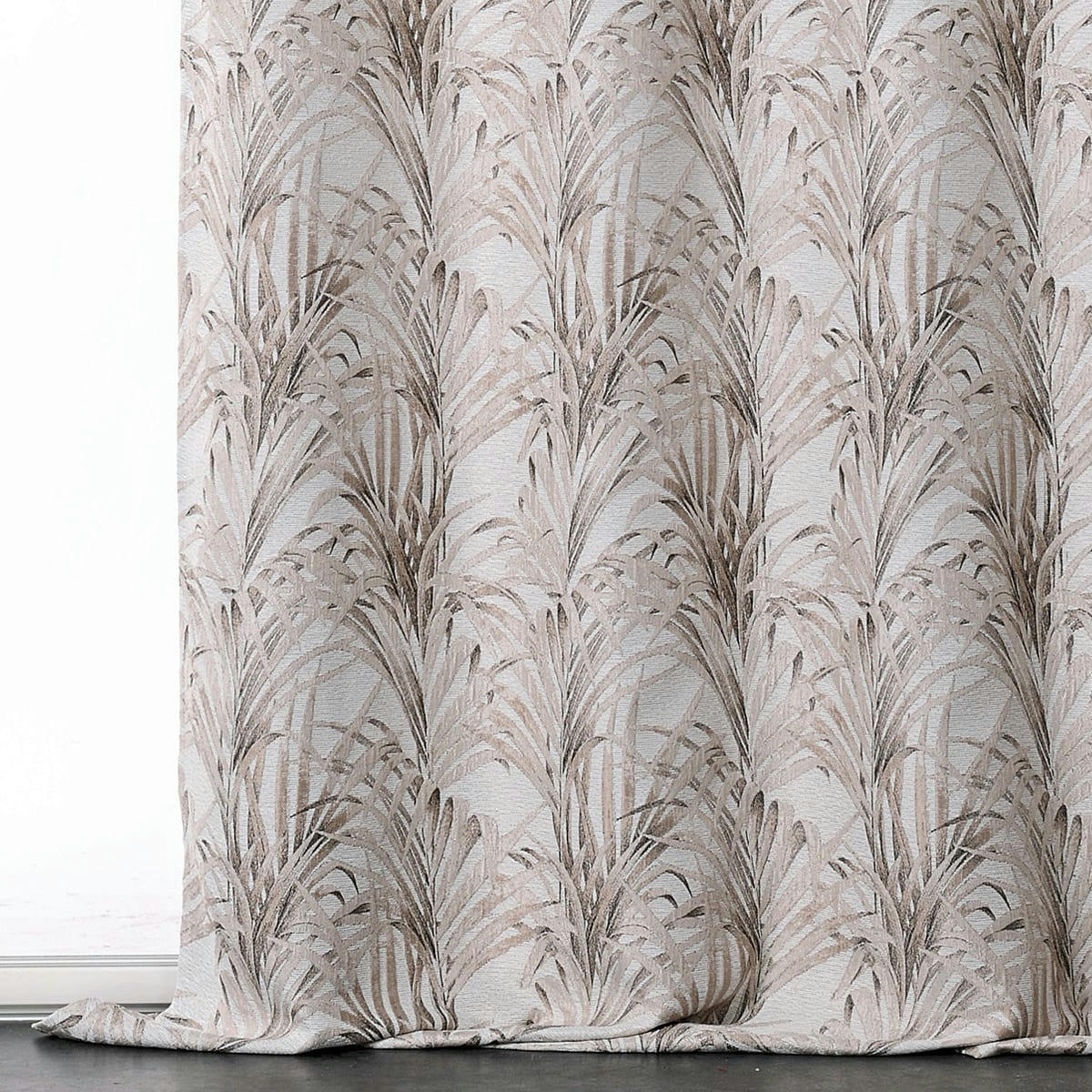 - Rideau aux  impressions exotiques polyester beige 135x250 cm