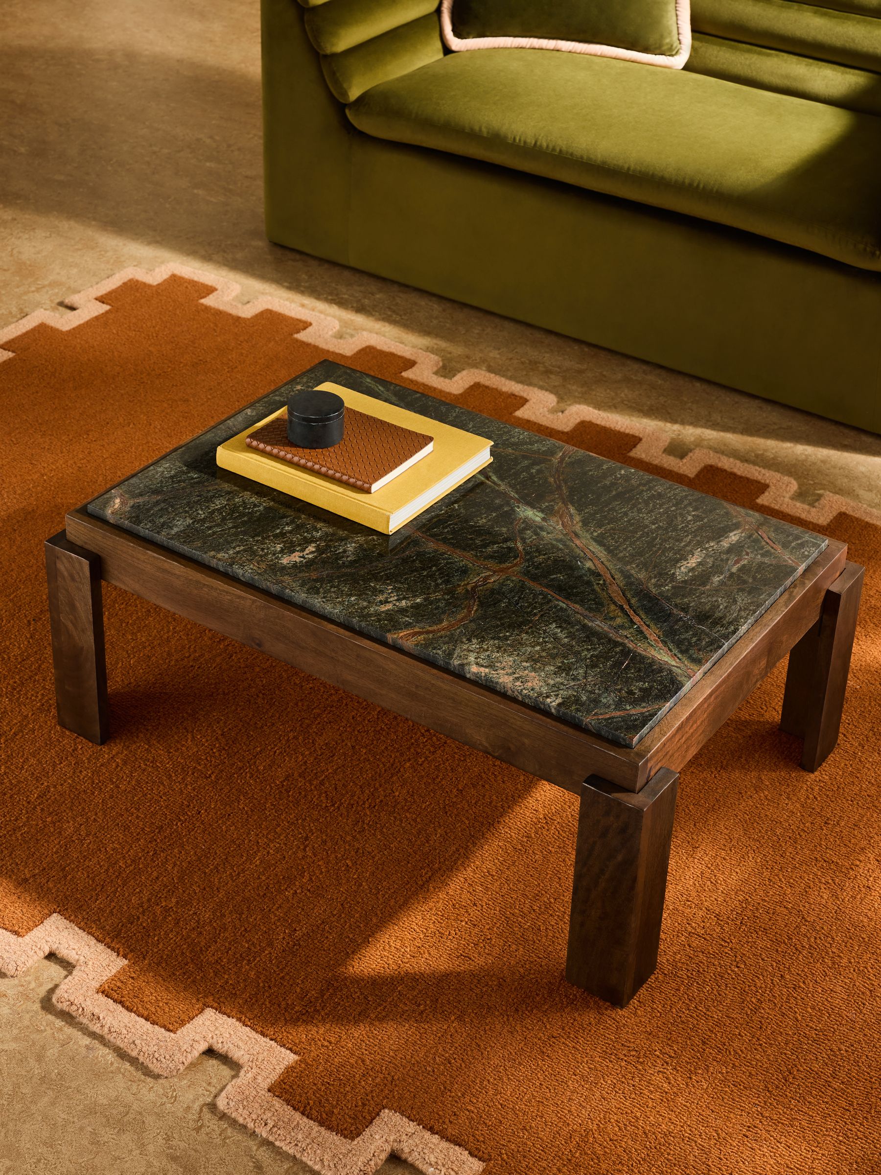 Wynn Coffee Table in Green Marble