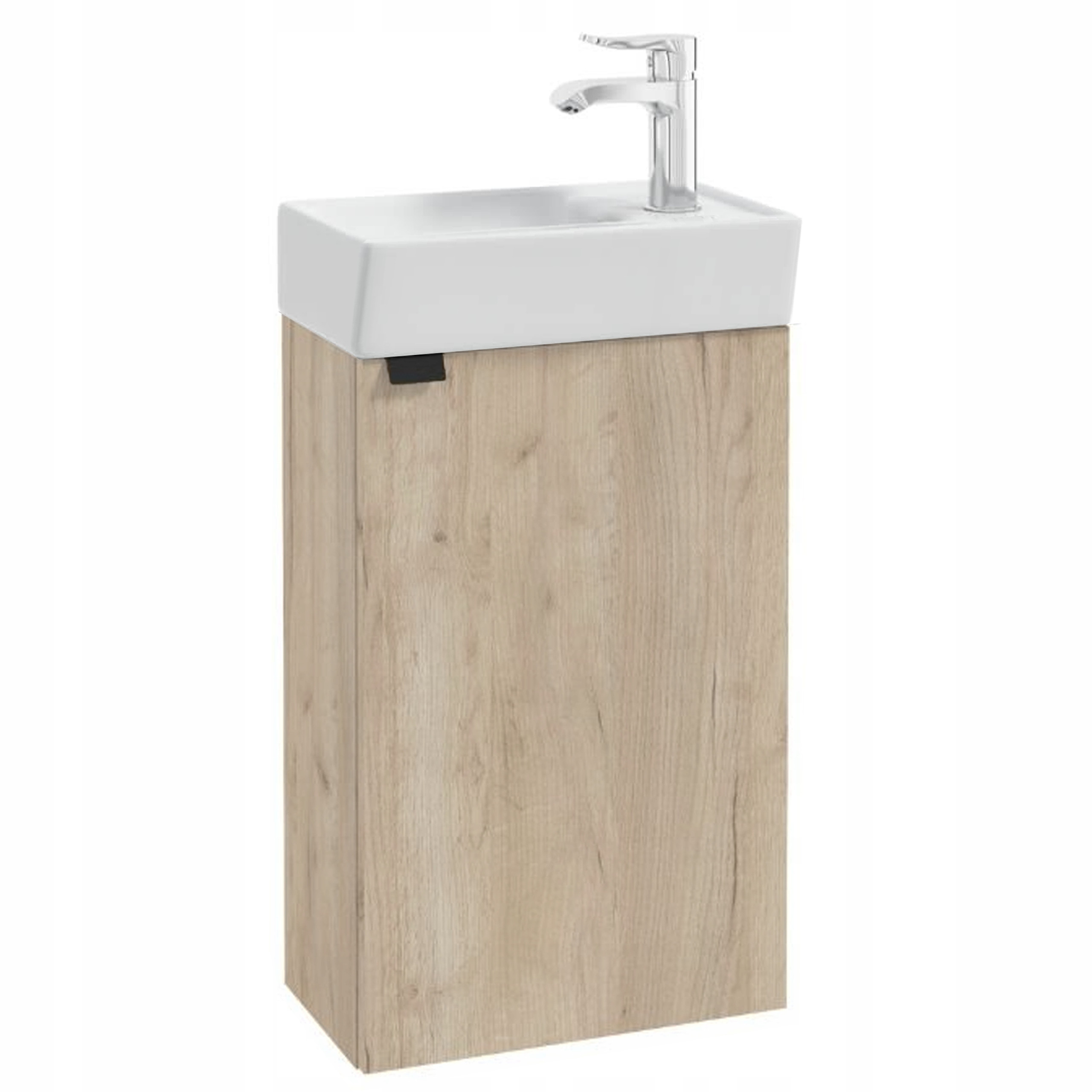 Szafka Łazienkowa 40 x 22 cm z Umywalką Wisząca Dąb Vicenza Jasny Mat Mała