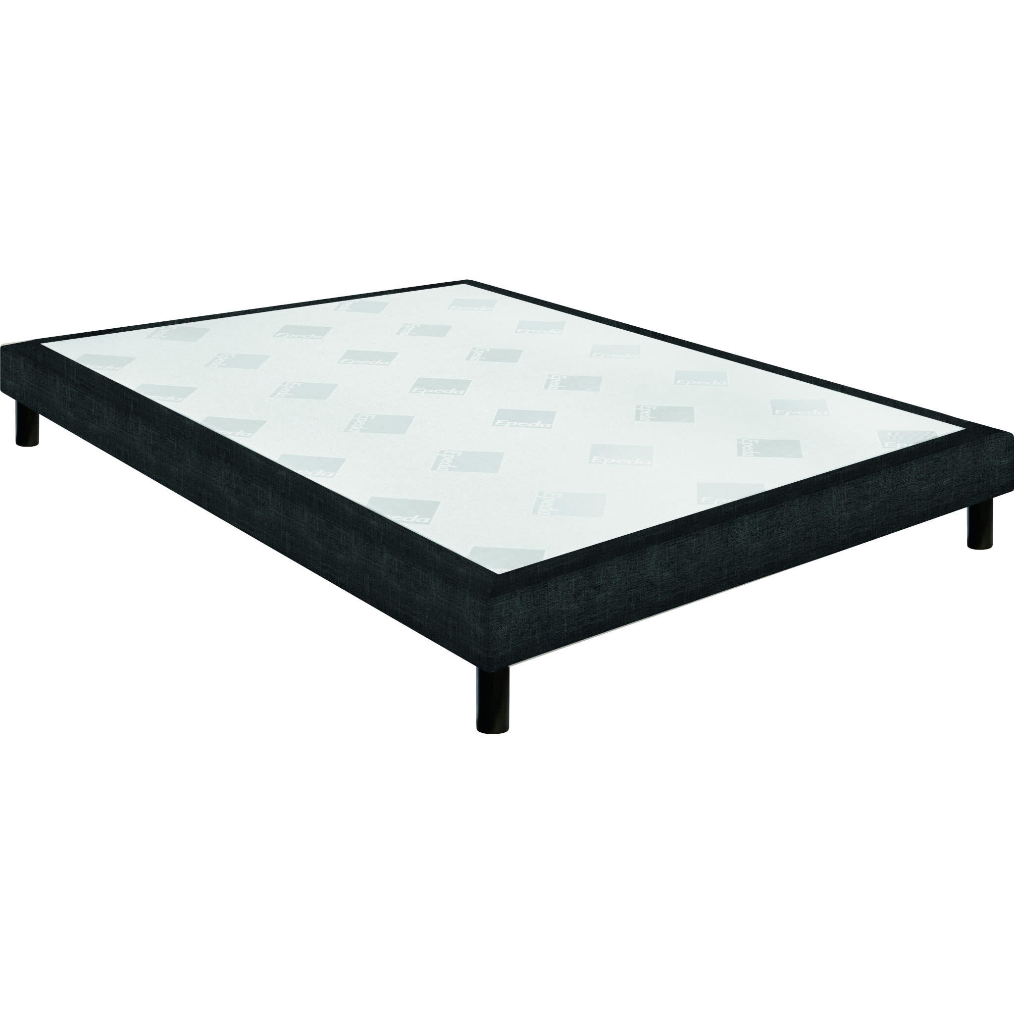 - Sommier confort ferme chiné gris 15 cm 2x80x200