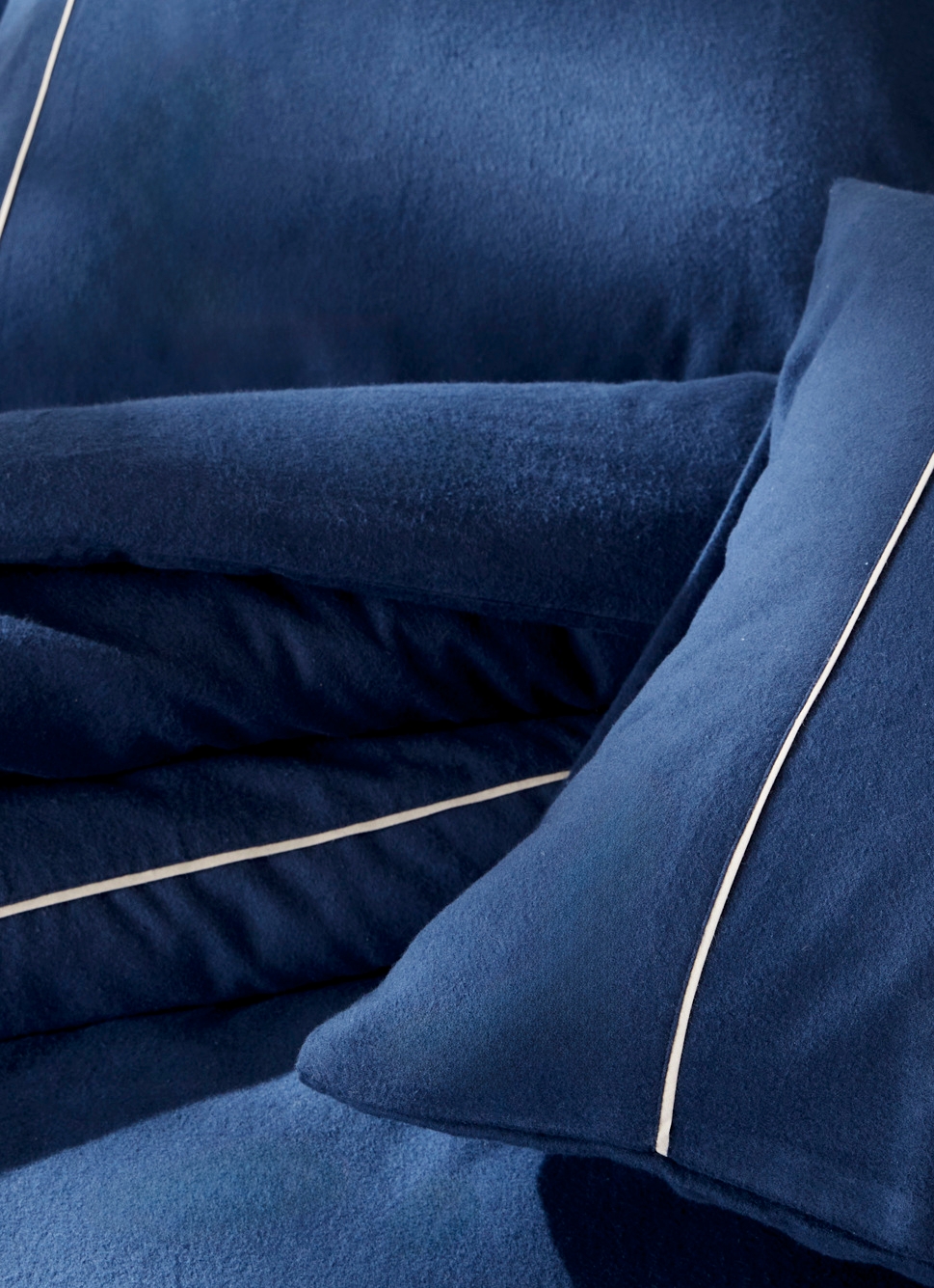 HOUSSE DE COUETTE EN FLANELLE UNIE RAGOON BLEU INDIGO