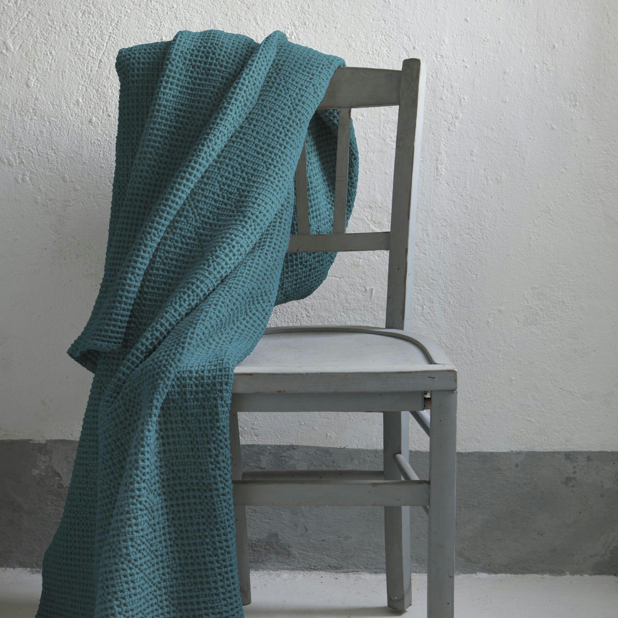 MAIA - Plaid  en coton topaze 140 x 200