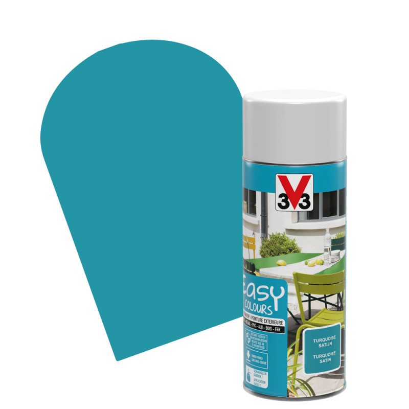 Laque Easy Colours bleu turquoise satiné 0,4 L V33