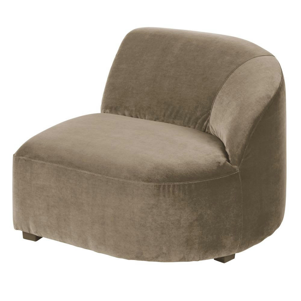 Virgile - Accoudoir droit pour canapé modulable en velours beige