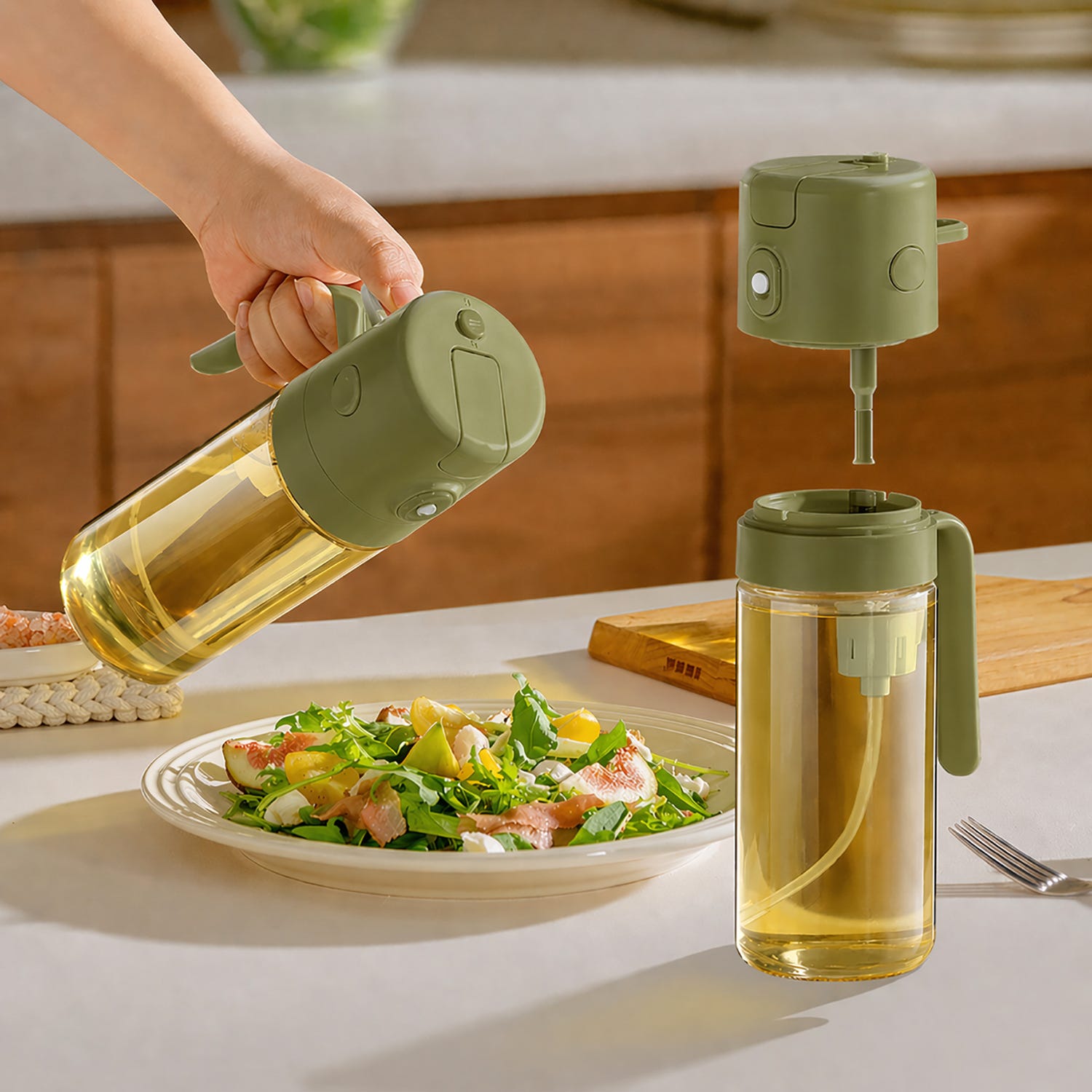Oliera 2 in 1 spray e a filo verde