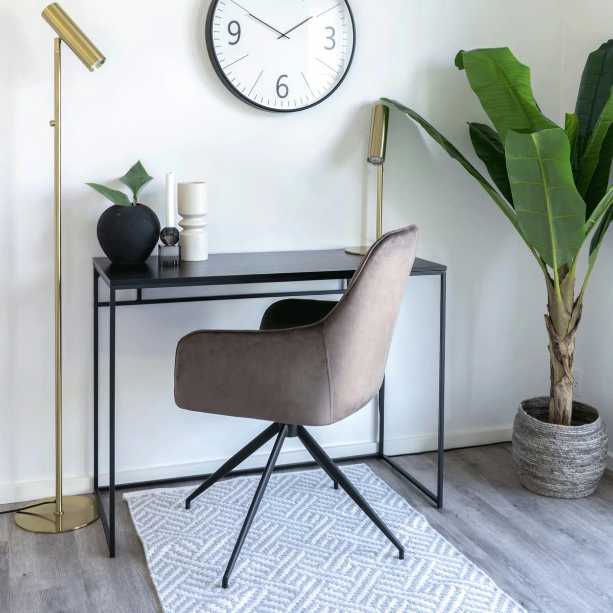 HARIBA - Chaise de salle à manger en velours pivotante