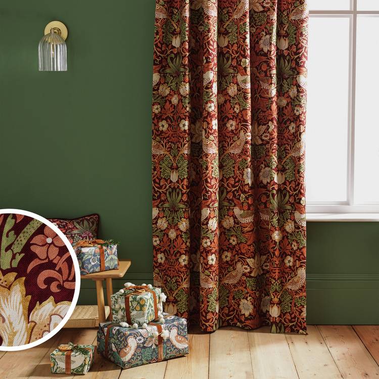 Habitat x Morris & Co. Curtains - Red - 117x137cm