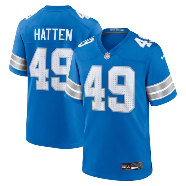 Hogan Hatten Detroit Lions Nike Game Jersey -  Blue
