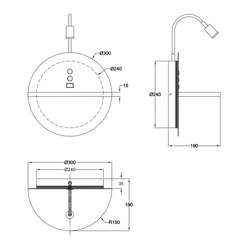 Wandleuchte Dual