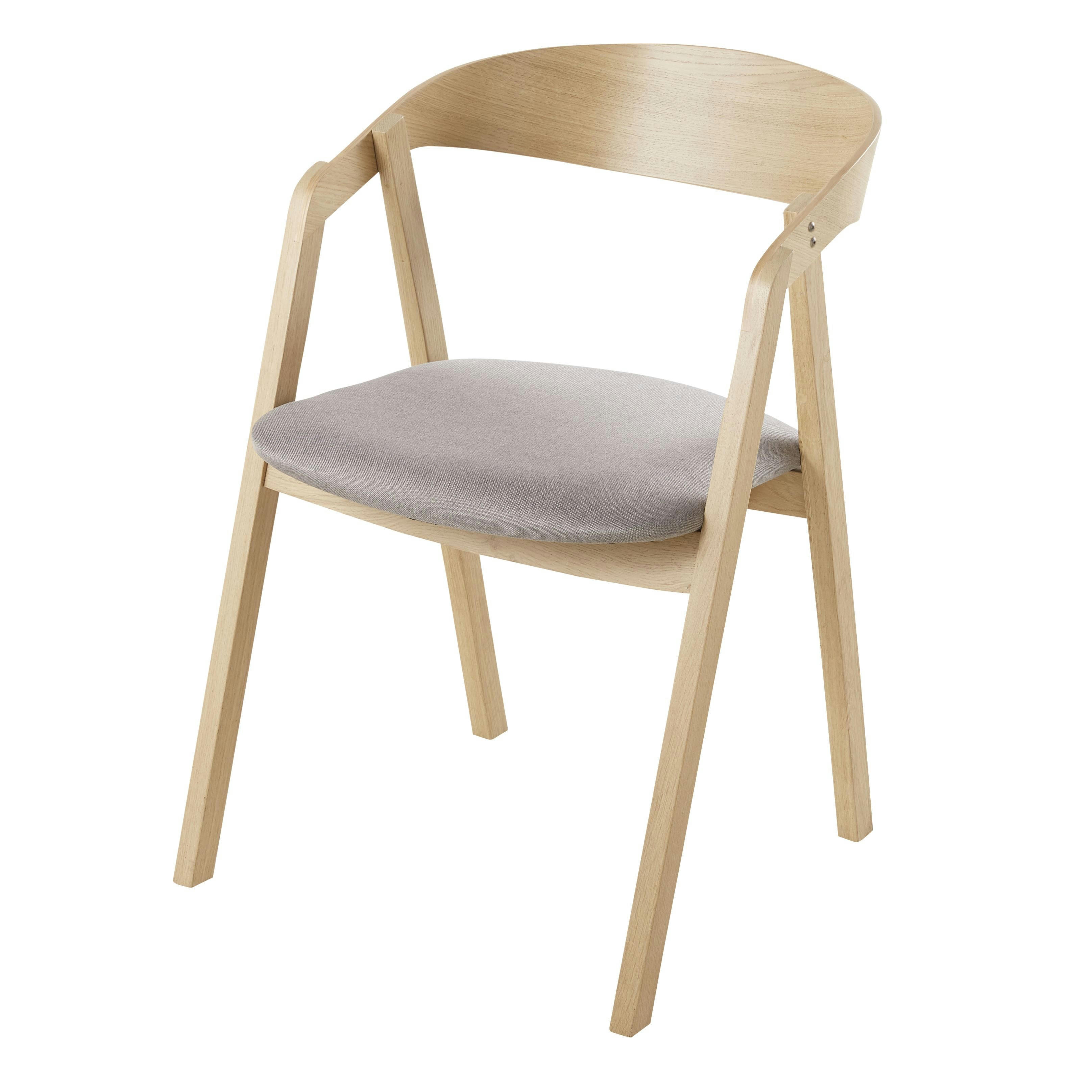 Oakham BUSINESS - Chaises professionnelles en hêtre et textile enduit gris (x2)