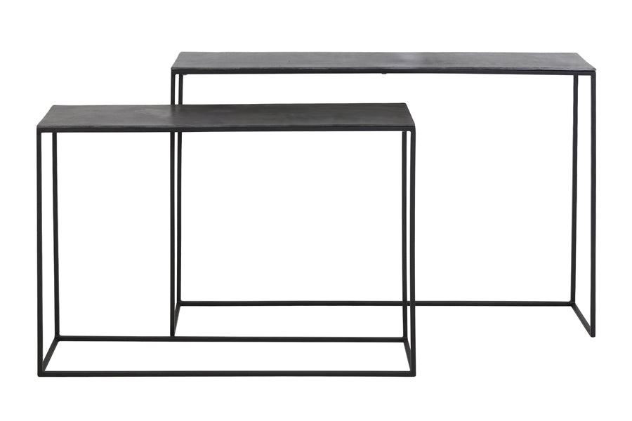 Light & Living side BOCA - 120x25x80cm - zwart - Set van 2