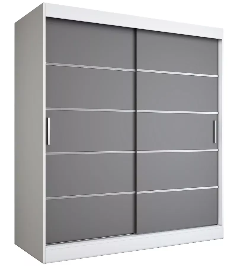 Szafa przesuwna biały   antracyt 180 cm - Zyero