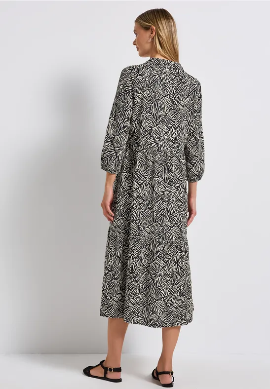 Gemustertes Volant-Kleid