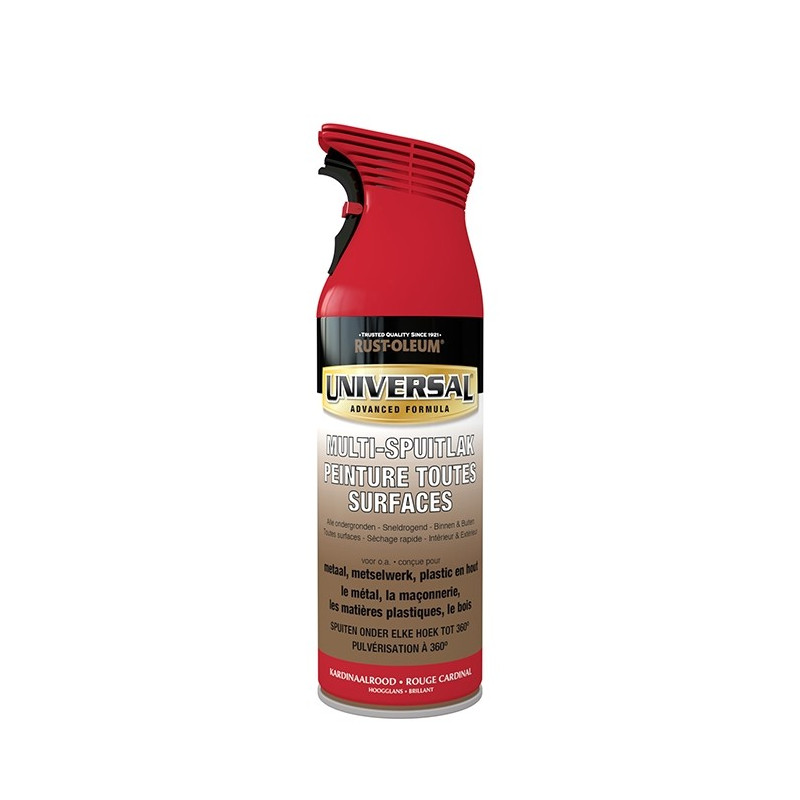 Peinture aérosol Universal rouge cardinal brillante 0,4 L RUST-OLEUM