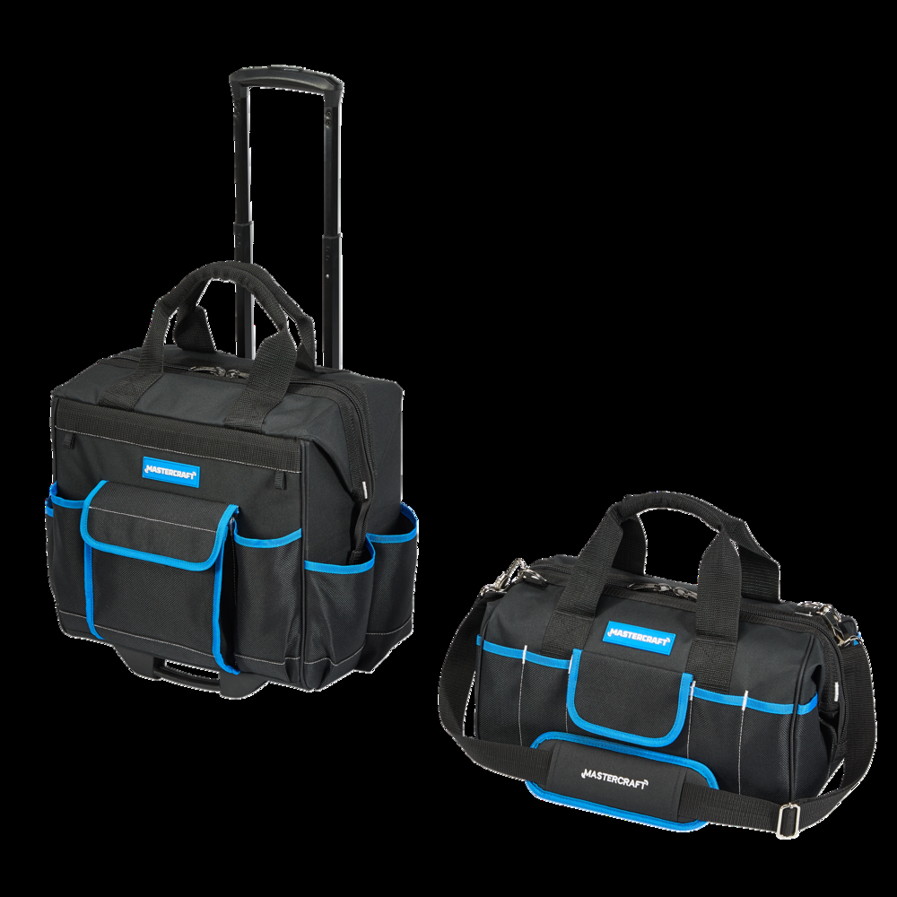 Mastercraft Duffle & Rolling Tool Bag Combo w/ Strap & Wheels, 15-in, 2-pc