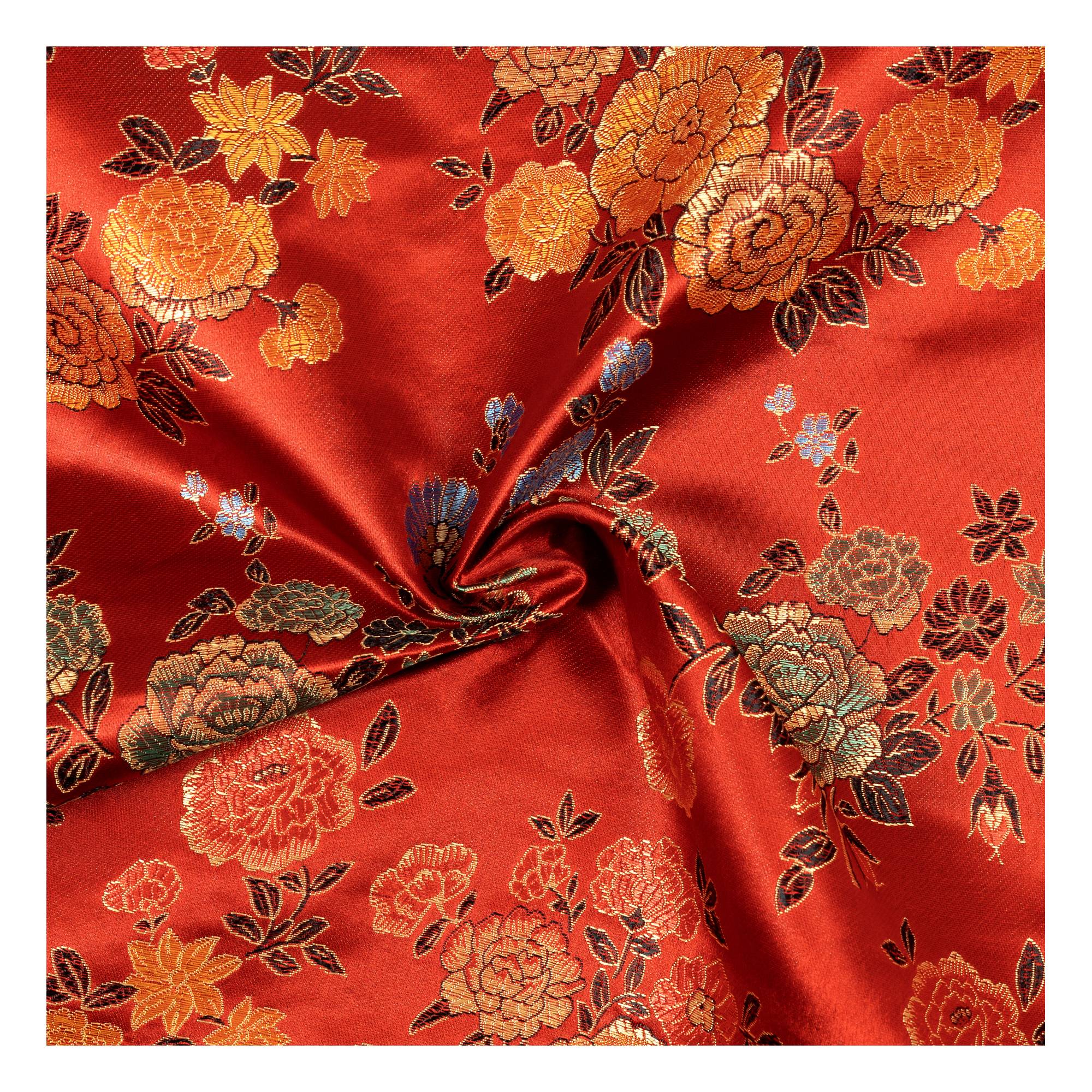 Red Floral Brocade Fabric? by the Metre