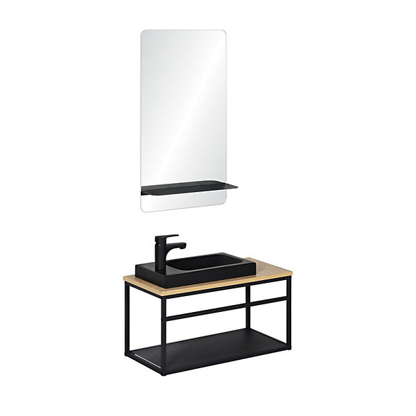 Ensemble lave-mains WILO grande largeur avec miroir 60cm