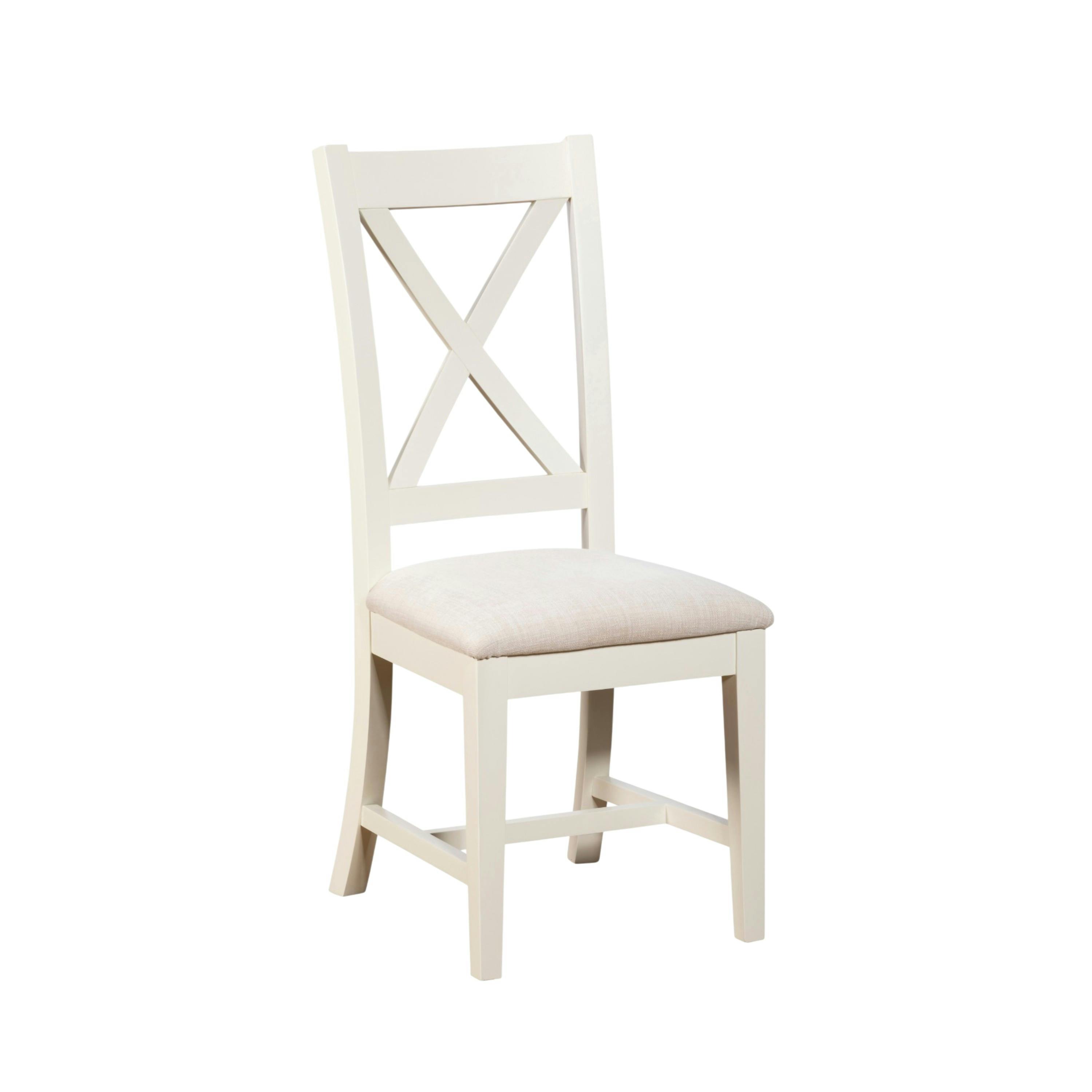 Chaise de salle à manger blanche à dossier croisé (x2) VELIA
