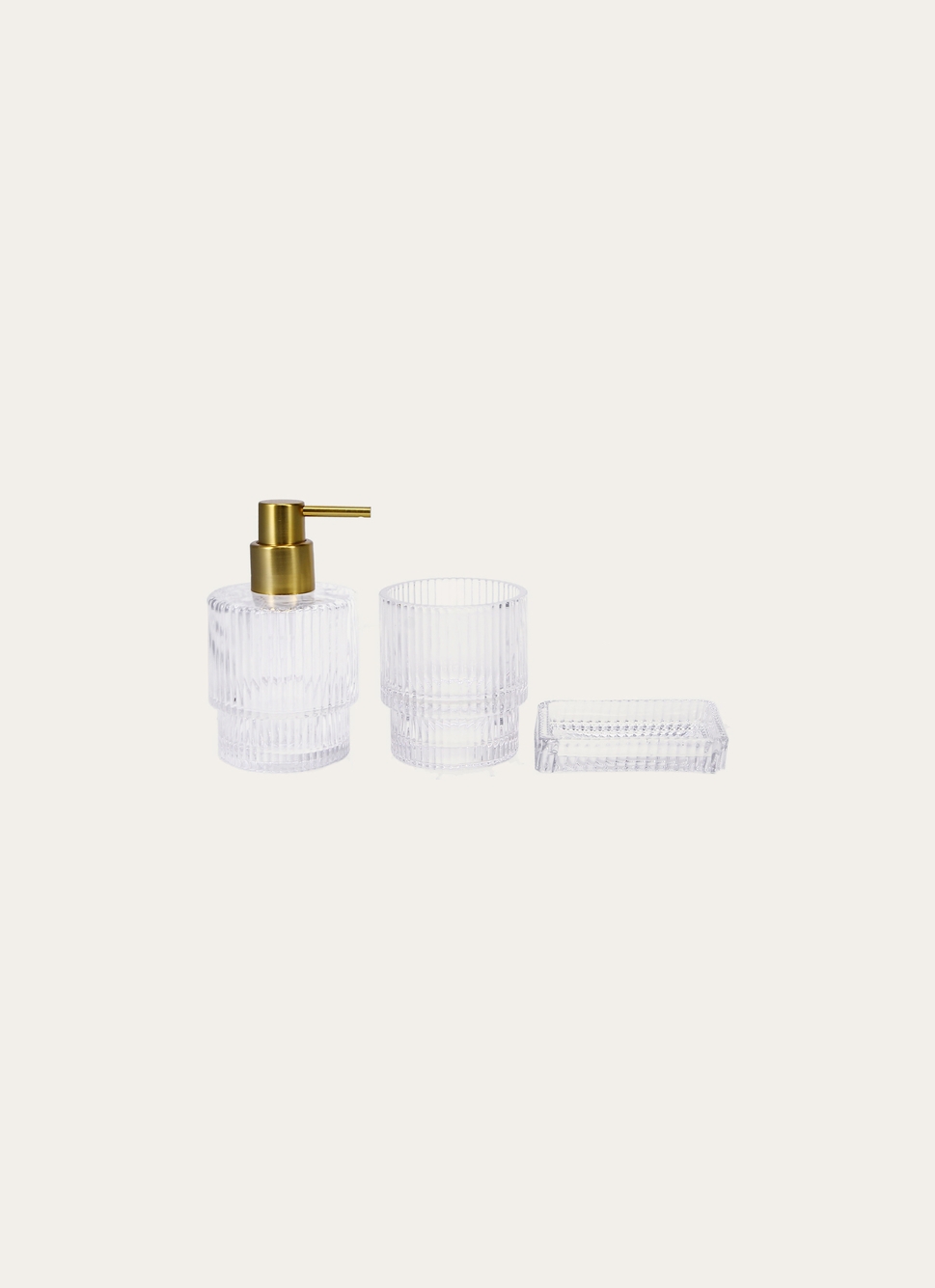 PORTE-BROSSES à DENTS EN VERRE STRIÉ TRANSPARENT