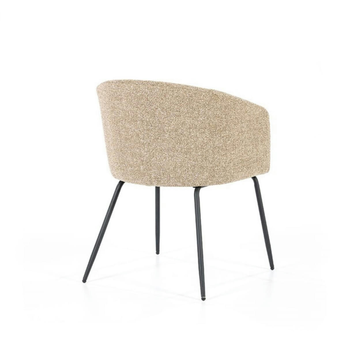 LIZY - Chaise salle à manger en tissu bouclé beige