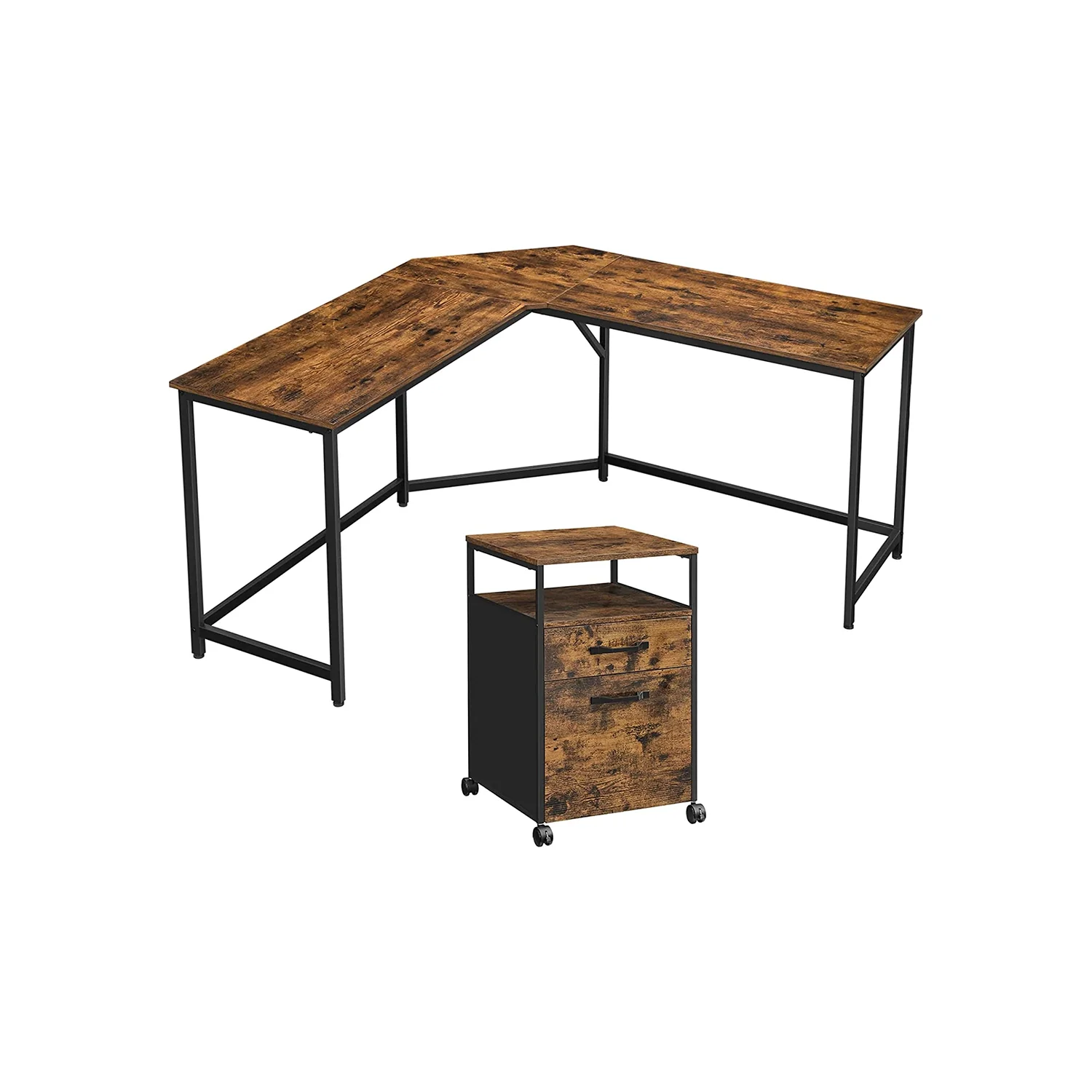 Bureau d'angle et caisson