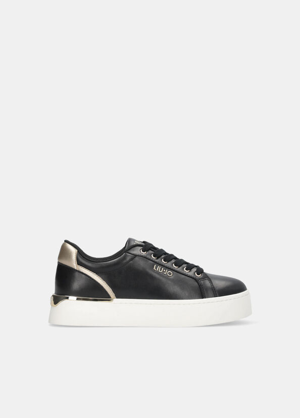 Sneakers platform in pelle