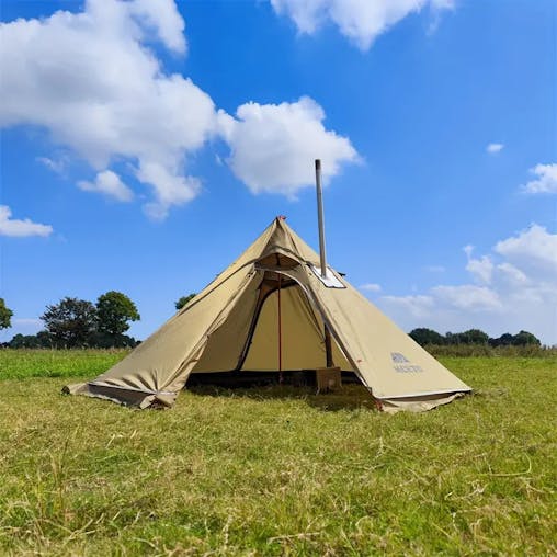 NNETM Ultra-Light 3.2m Diameter Four-Season Camping Pyramid Tent with Smoke Window