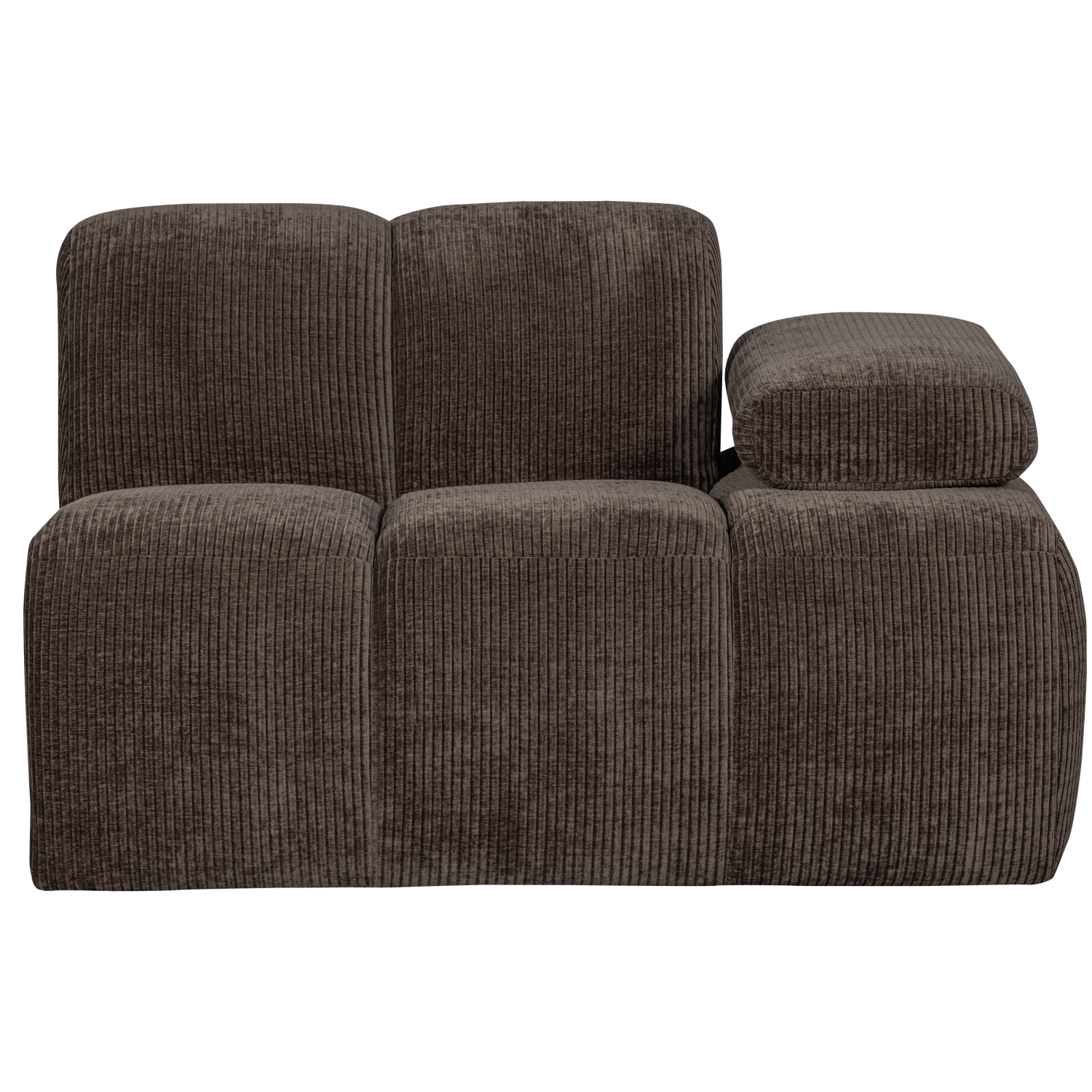 WOOOD 1-zits bank met arm rechts Mojo - Ribstof - Bruin - 74x120x97