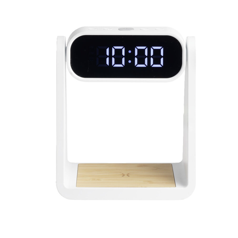 Lampe LED 3en1 horloge numérique et chargeur à induction