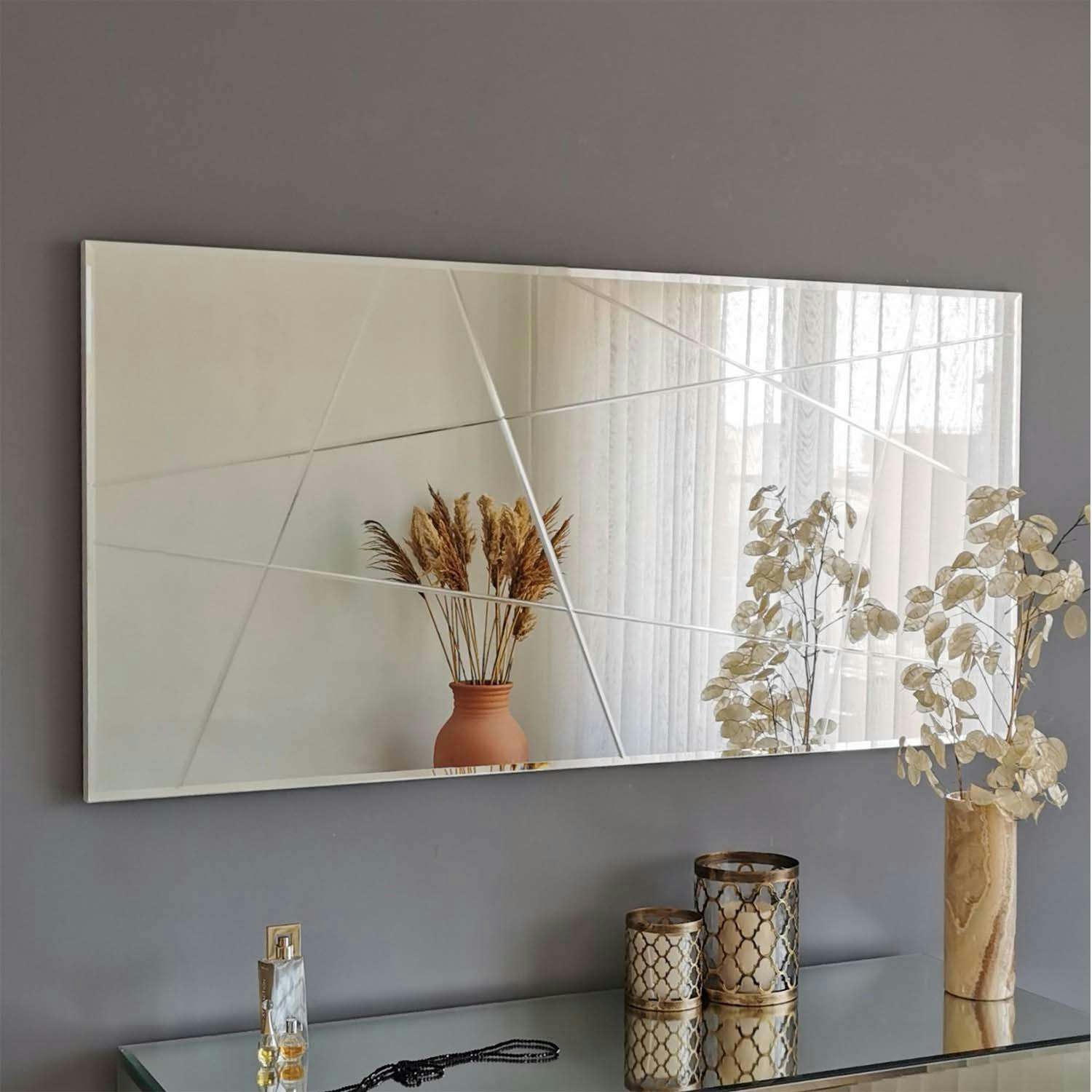 - Miroir en verre 130 x 62 cm silver