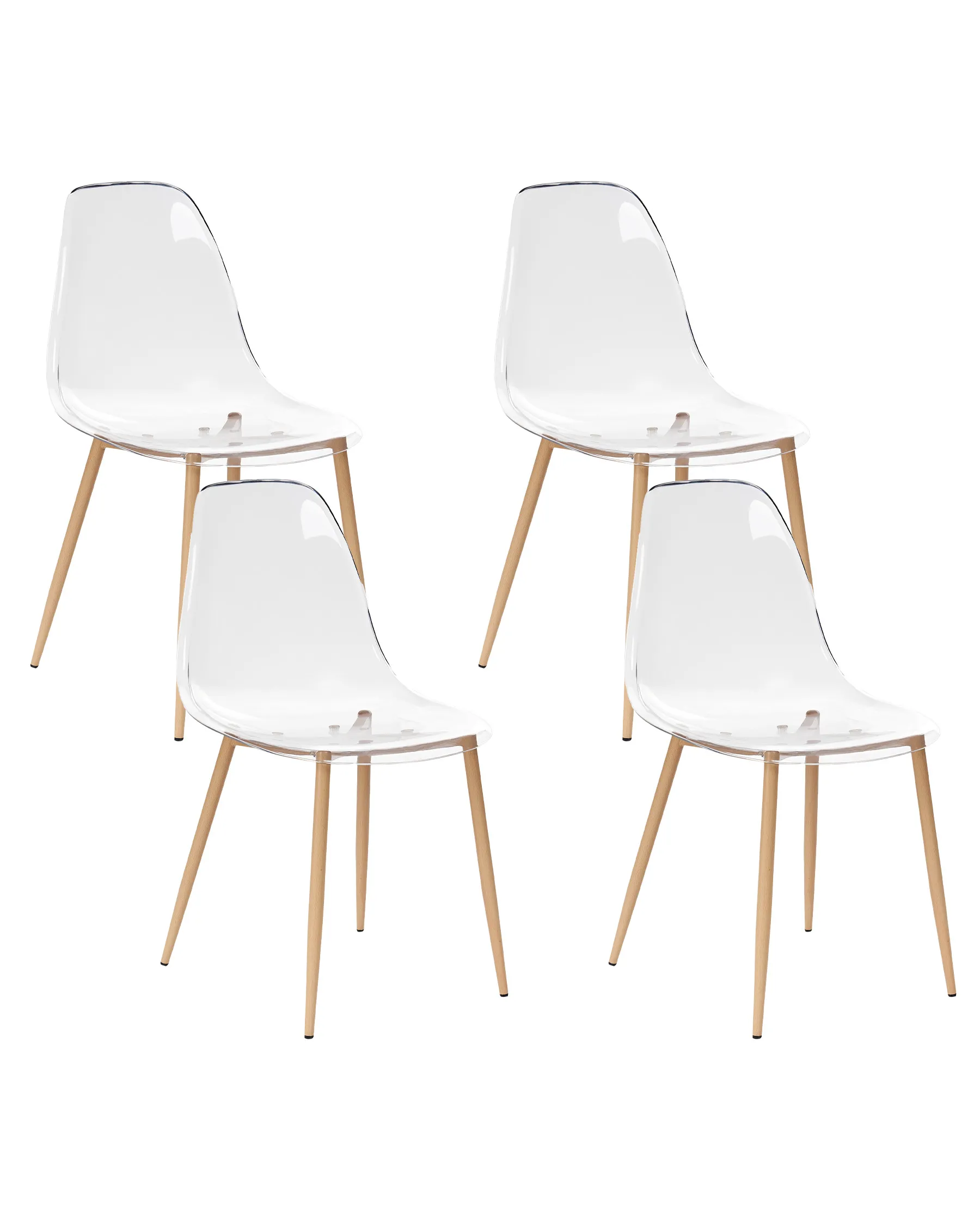 Set of 4 Dining Chairs TAKILMA Transparent